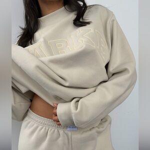 PARKE Monochrome Drop Fleeve Varsiry Mockneck OAT L/XL NEW